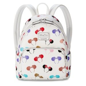 Loungefly Disney Parks Minnie Mouse Multicolor Ears with Bows Backpack